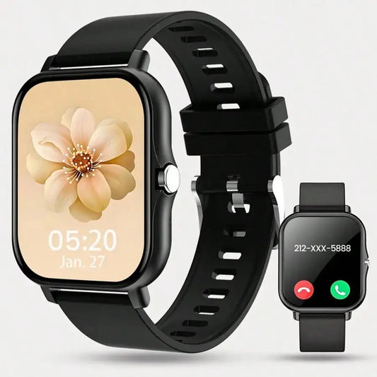 Smart Watch for Men and Women, 1.83" Touch Screen Lifestyle Watch with Message Reminder, Step Counter, Alarm, Timer, Music Control, Comfortable Strap, Compatible with Most iOS and Android Smartphones FathersDayGift